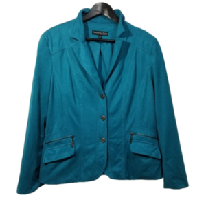 Proportion petite by Conrad C button up blue soft faux suede jacket